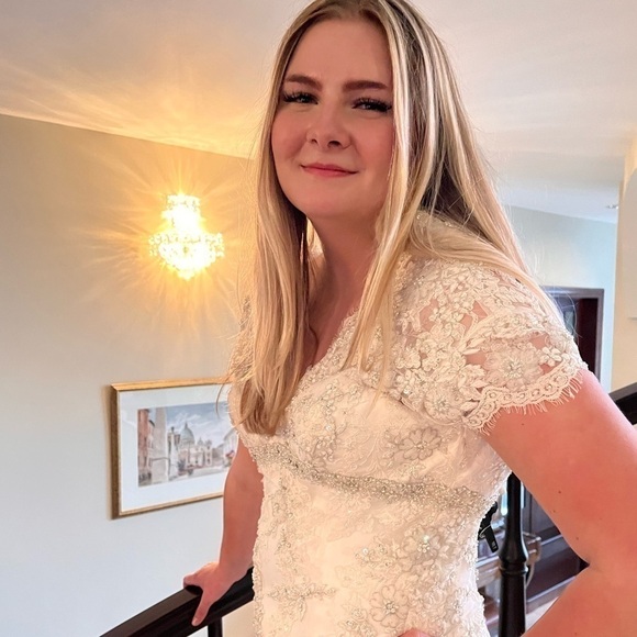 Allure Bridal C150 Mermaid Wedding Dress with Lace,Swarovski Crystals and Train - Picture 8 of 16